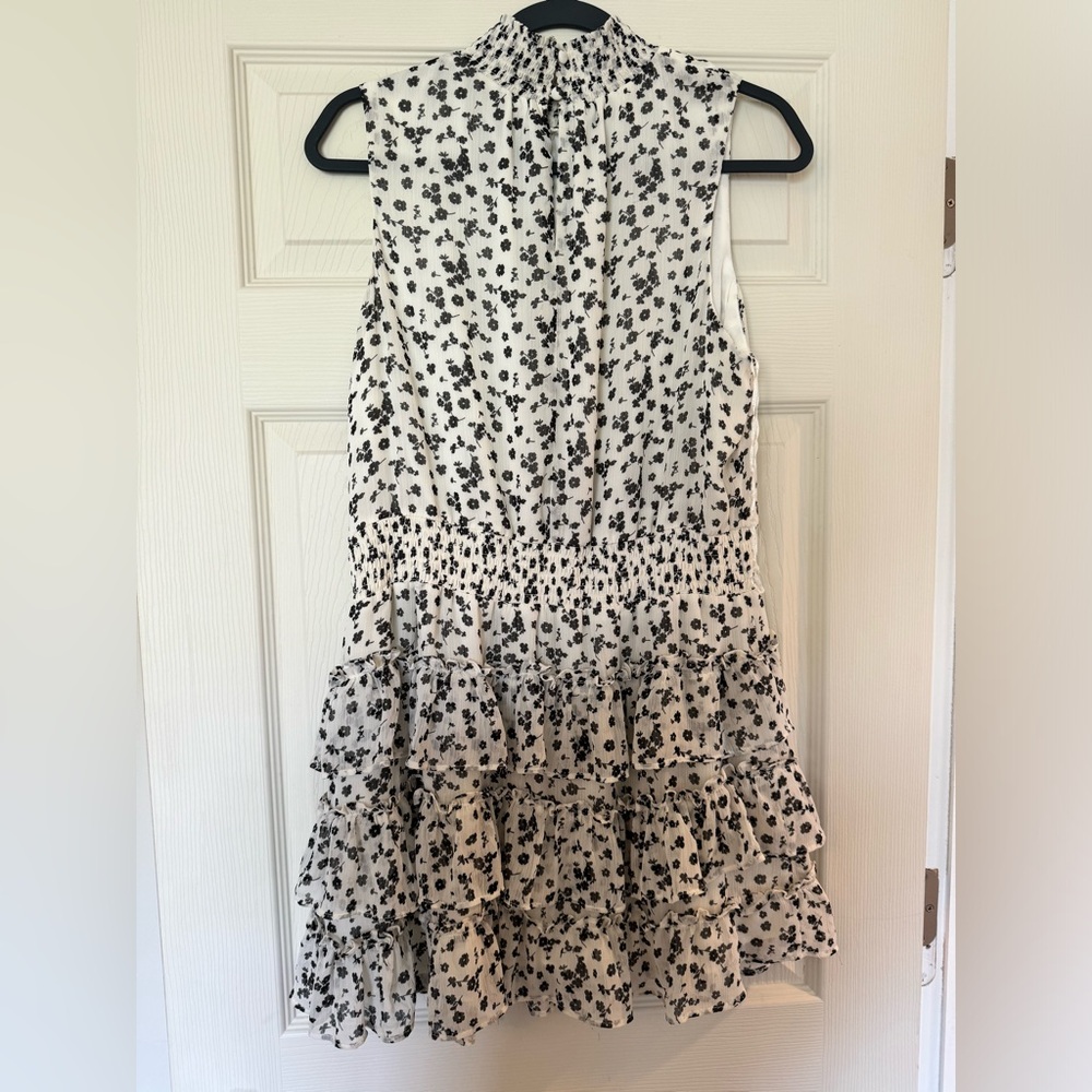 Smocked Neck Tiered Ruffle Dress